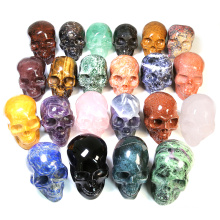 Wholesale healing crystal stone carved 4 inch Various Crystal Materials skulls for crafts